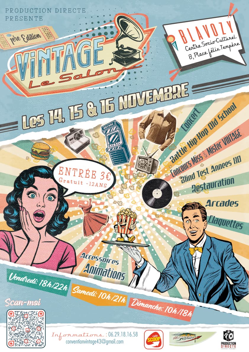 Affiche de 1ère édition Vintage le Salon à Blavozy